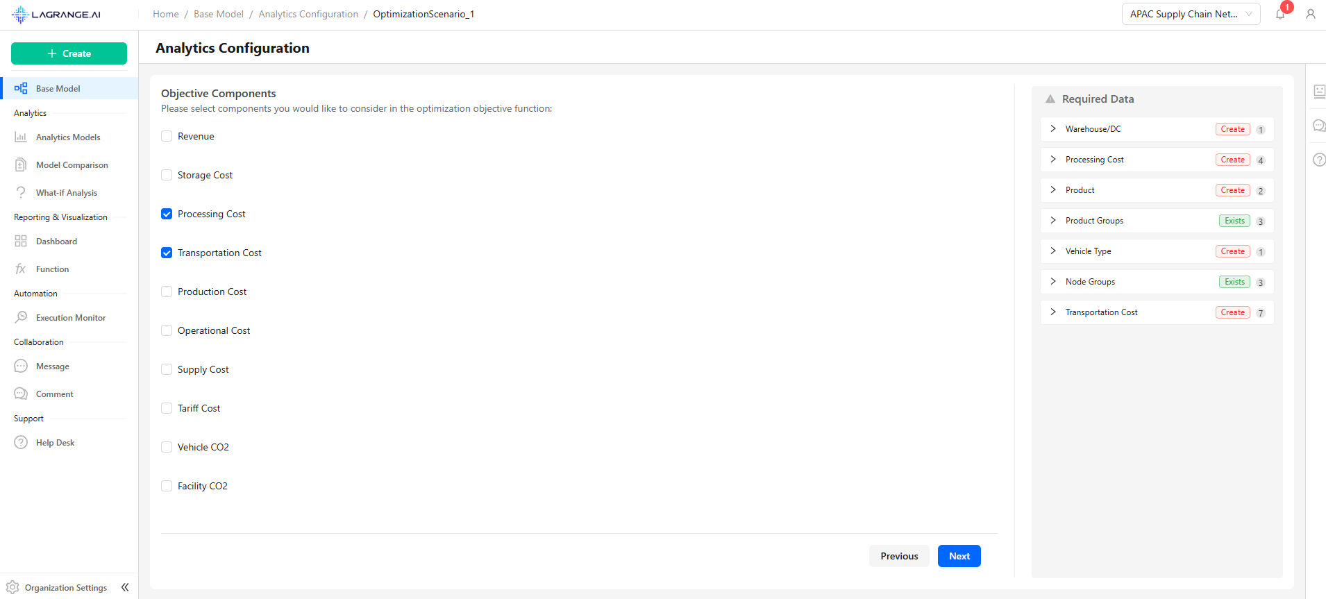 Objective components